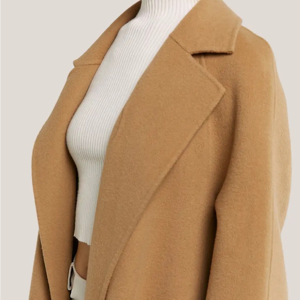 NWT Gentle Herd wool wrap coat in tan
